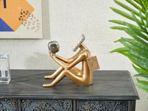Abstract Man with Book Head Sculpture Modern Home Decor