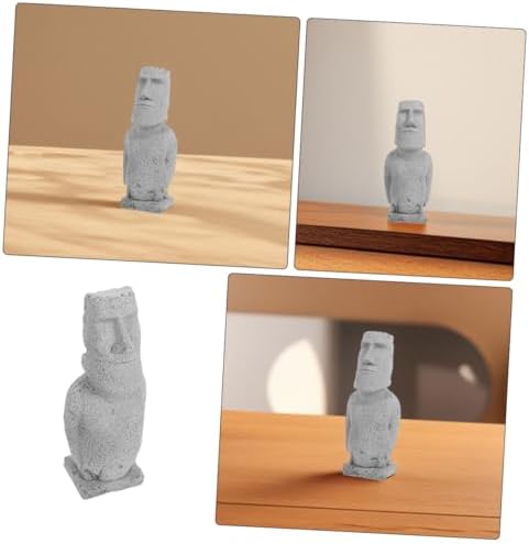 Cabilock 2Pcs Moai Head Statue Figurines