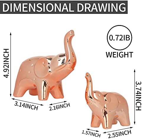 Pair Elephant Statue Home Decor Modern Style Sculpture