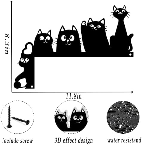 Baitiane Black Metal Wall Art for Cat Lovers