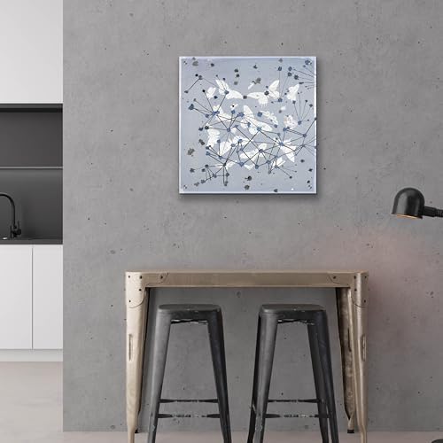19th Century Butterfly Constellations In Blue Wall Art 24x24