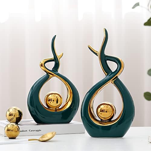 Golden Ball Ceramic Decor Set of 3 Modern Art Sculpture