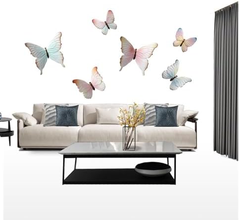 TERCAN 4Pcs Metal Butterfly Wall Decor Pink