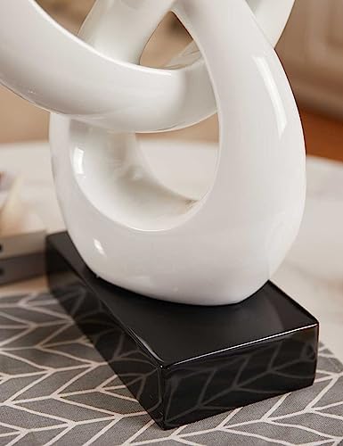 Modern Music Note Sculpture Decor Figurine 23 Inch White Polyresin