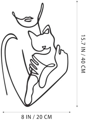 Rajukit Women And Cat Metal Wall Decor