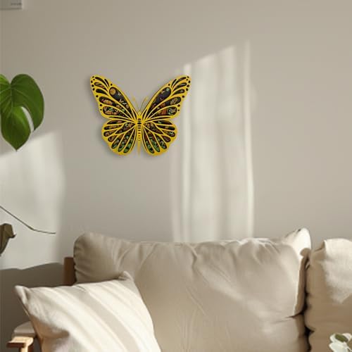 LED Night Light Wooden Wall Decor 3D Butterfly Sculpture