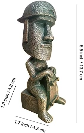 Lifexquisite Easter Island Statue Sitting Moai Figurine for Home Office and Bookshelf