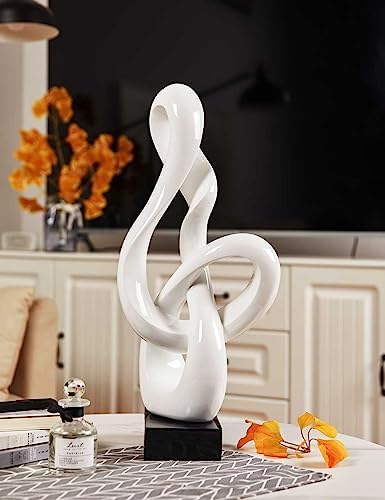 Modern Music Note Sculpture Decor Figurine 23 Inch White Polyresin