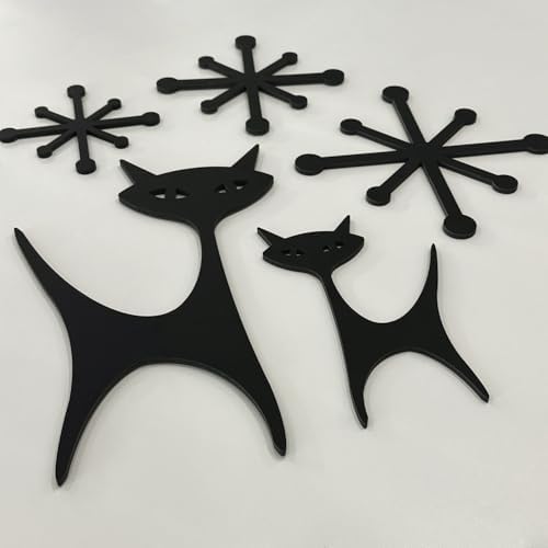 LiveInUrban 5PCS Mid Century Modern Black Wall Art