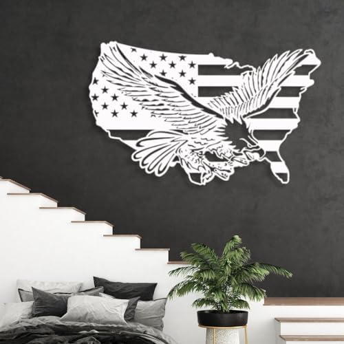 Cadeali Eagle Wall Art Metal - Gold 35x22 Inch