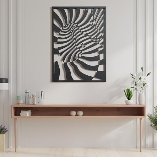 Dancing Zebras Metal Wall Art Black White Small