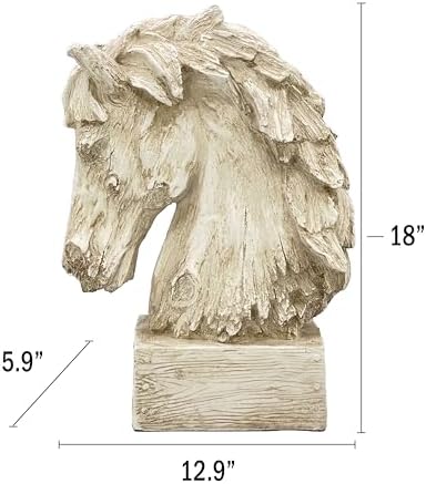 Galt International 18 Inch Horsehead Resin Statue