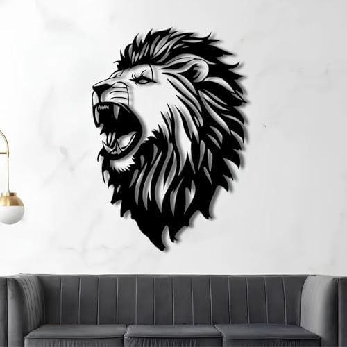 ENJOYOO Metal Lion Head Wall Art 24x16in Wall Decor