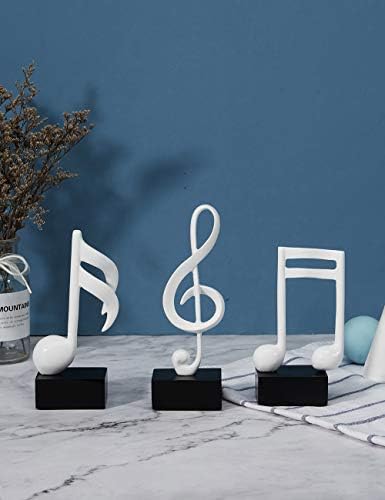 HAUCOZE 3Pcs Music Note Sculpture Decor Statues
