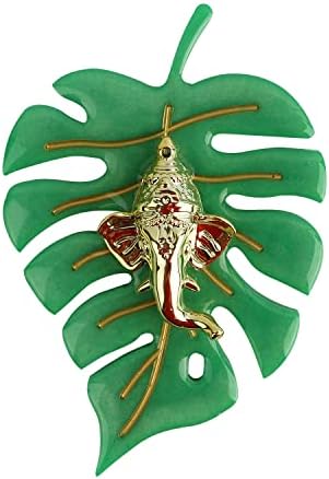 SATVIK Resin Leaf Ganesh Wall Hanging Statue