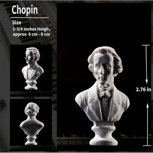 10-Piece Music Composers Bust Statue Set - Mini Resin Figurines