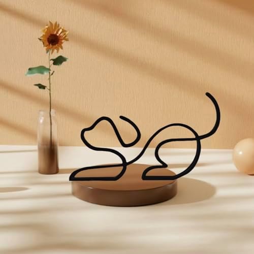 Minimalist Metal Sculpture Wall Art for Dog Lovers
