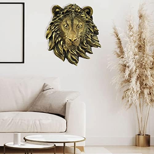 Animal Head Wall Decor Resin Lion Wall Hanging Art Sculpture
