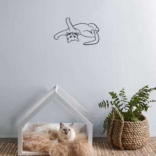 TYLCC Black Metal Cat Wall Art Minimalist Decor