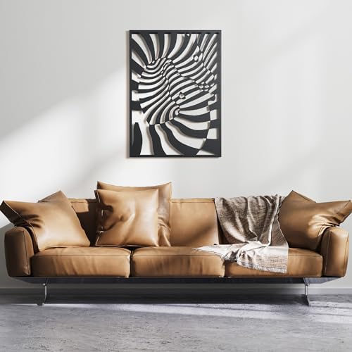 Dancing Zebras Metal Wall Art Black White Small