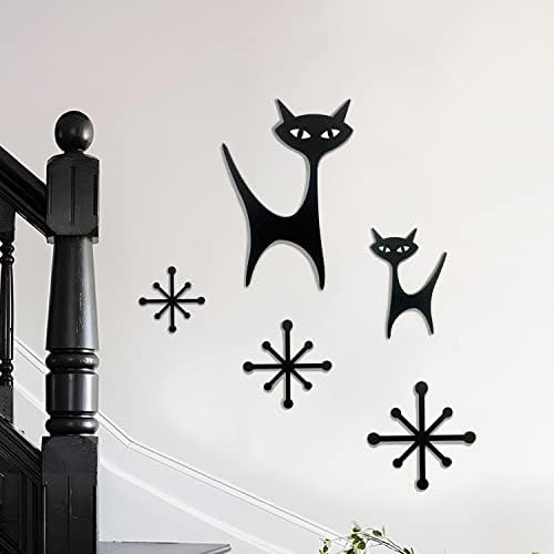 LiveInUrban 5PCS Mid Century Modern Black Wall Art