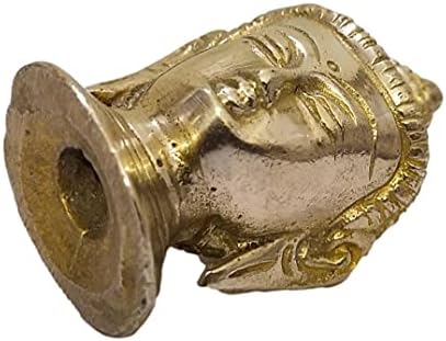 Art Deco Buddha Head Brass Statue 6 cm