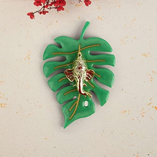 SATVIK Resin Leaf Ganesh Wall Hanging Statue