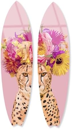 Flower Queen Surfboard Acrylic Wall Art 15 x 60