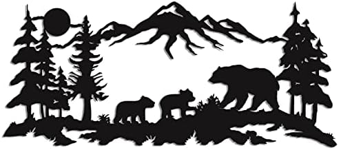 DEKADRON Metal Wall Art Bear Family Sculpture