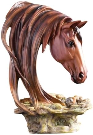 Gazechimp Handcarved Horse Head Statue Decor