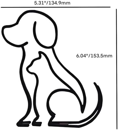 Minimalist Dog and Cat Wall Sculpture Art