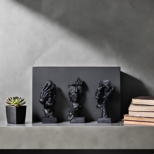 3 Piece Abstract Art Statue Set Modern Home Decor Sculptures