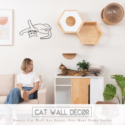 TYLCC Black Metal Cat Wall Art Minimalist Decor