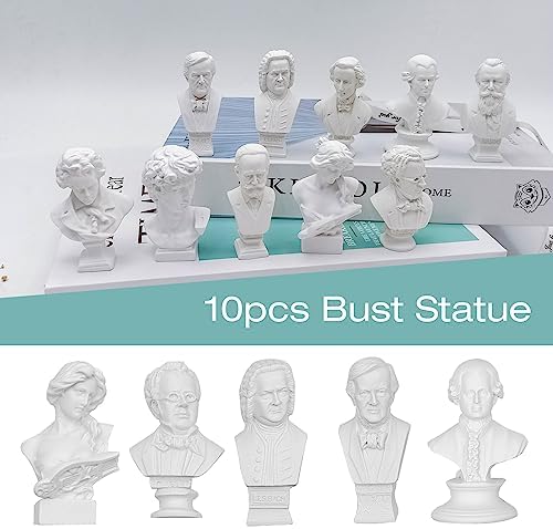 10PCS Mini Musicians Bust Statue Decor Figurine