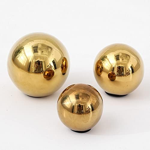 Golden Ball Ceramic Decor Set of 3 Modern Art Sculpture