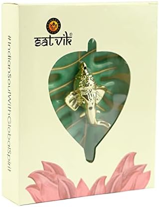 SATVIK Resin Leaf Ganesh Wall Hanging Statue