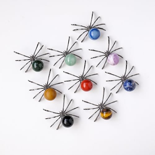 Runyangshi Natural Crystal Tiger Eye Spider Statue Ornament
