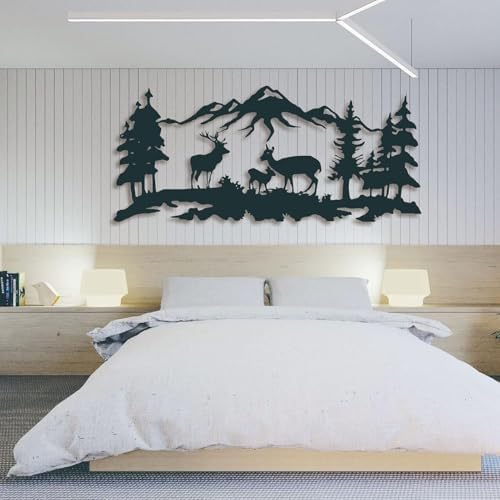 UGJSH Elk Metal Wall Art 47 W x 20 H Black