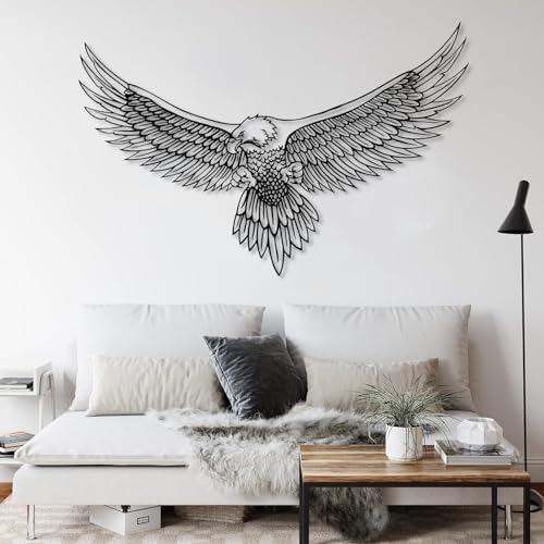 Cadeali Metal Eagle Wall Art Decor Sculpture