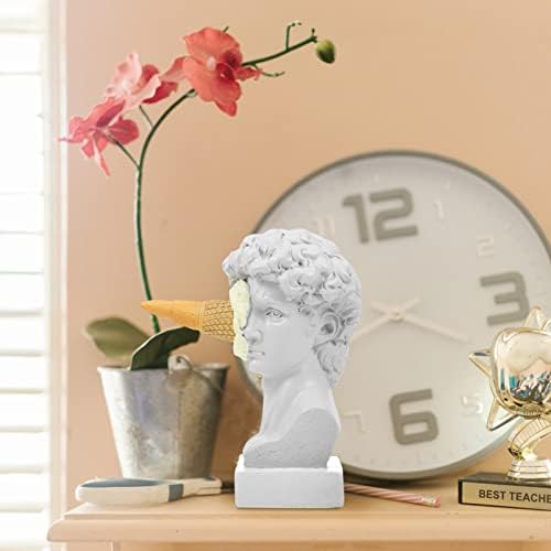 Greek David Head Ice Cream Resin Statue - Home Office Decor