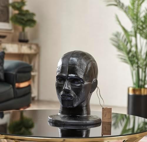 Abstract Male Brain Sculpture Antique Style Head Statue