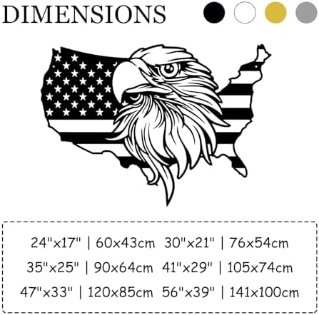 American Flag Metal Wall Art - 30x21 Inch Silver Sculpture