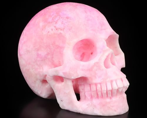 Skullis Pink Aragonite Crystal Skull Sculpture