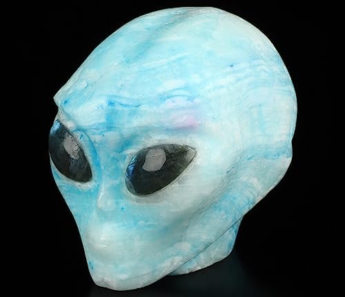 Skullis Blue Aventurine Crystal Skull Statue