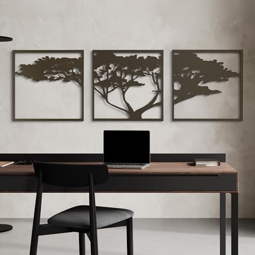 NEODECO Tree Triple Metal Wall Art Sculpture