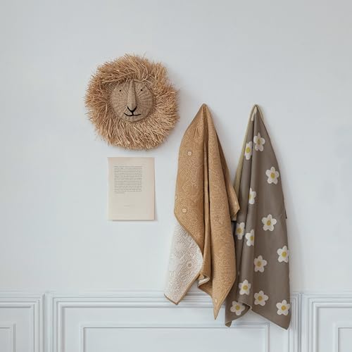 Savannah King Raffia Lion Wall Art Natural