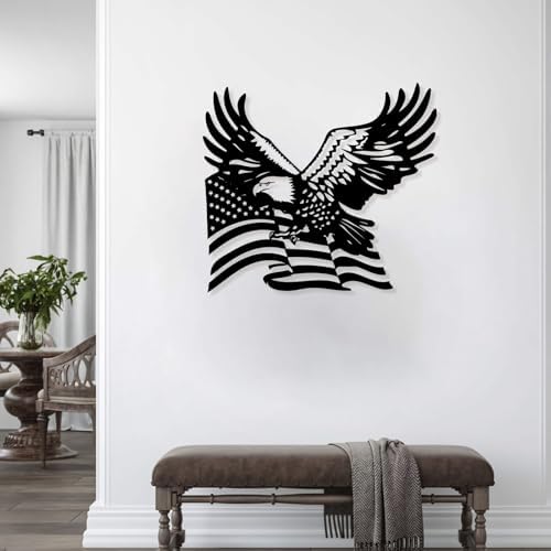 American Eagle Metal Wall Decor Falcon Art