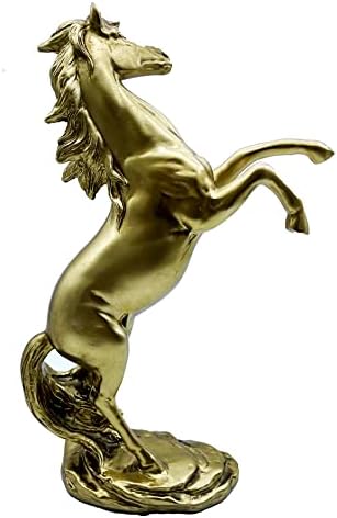 FUNSXBUG Gold Horse Statue Figurines - Resin Sculpture