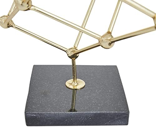 Deco 79 Gold Marble Cube Sculpture with Black Base