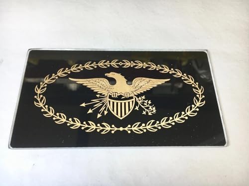 Yishey Gold and Black Eagle Glass Plaque